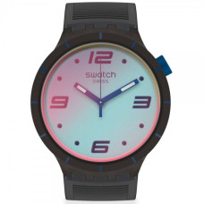 Swatch FUTURISTIC GREY SO27B121 – Αναλογικό Ρολόι Unisex με Εφέ Ηλιακού Φάσματος και Μαύρο Λουράκι